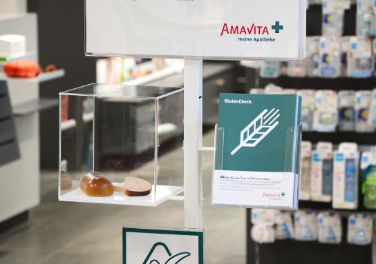 Amavita: Dienstleistung Konzept POS Bodensteller Individuell 